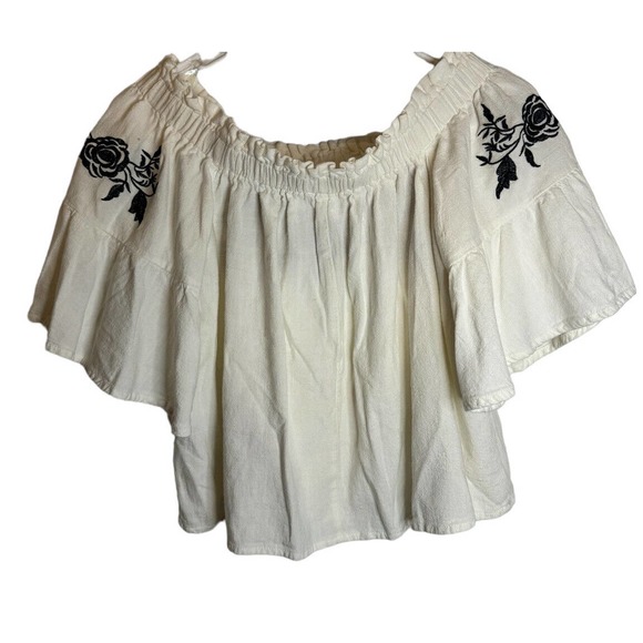 ALTAR'D STATE women's floral boho top oversized sleeves size small linen blend - Picture 3 of 7